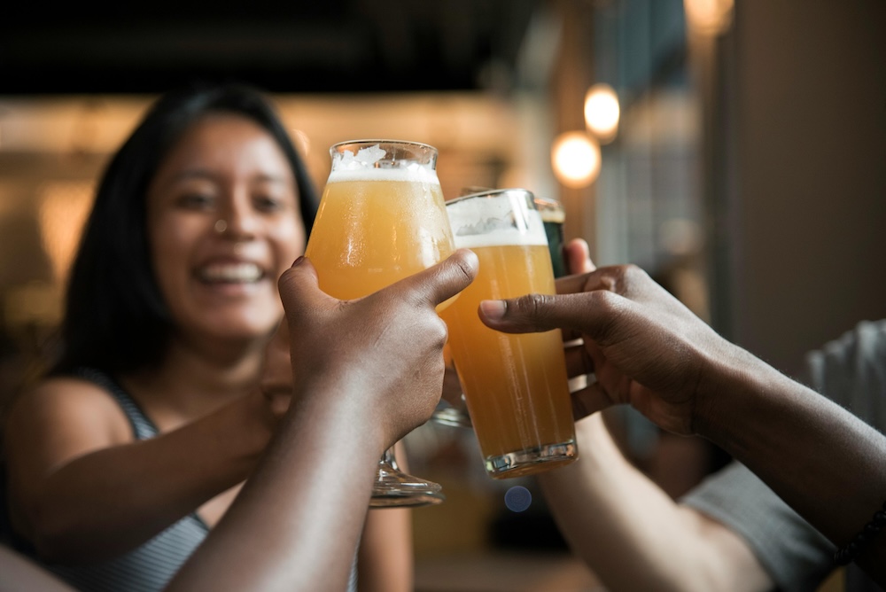 Friends enjoying beer together